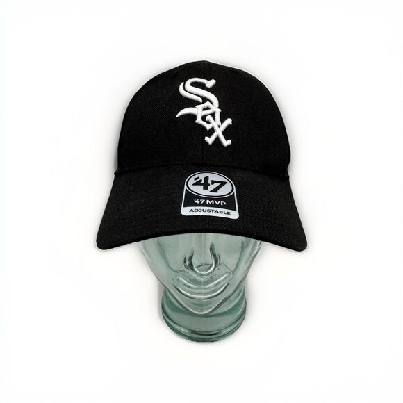 Chicago White Sox Hat Cap Strap Back Mens One Size Black White MLB Baseball - Picture 1 of 8